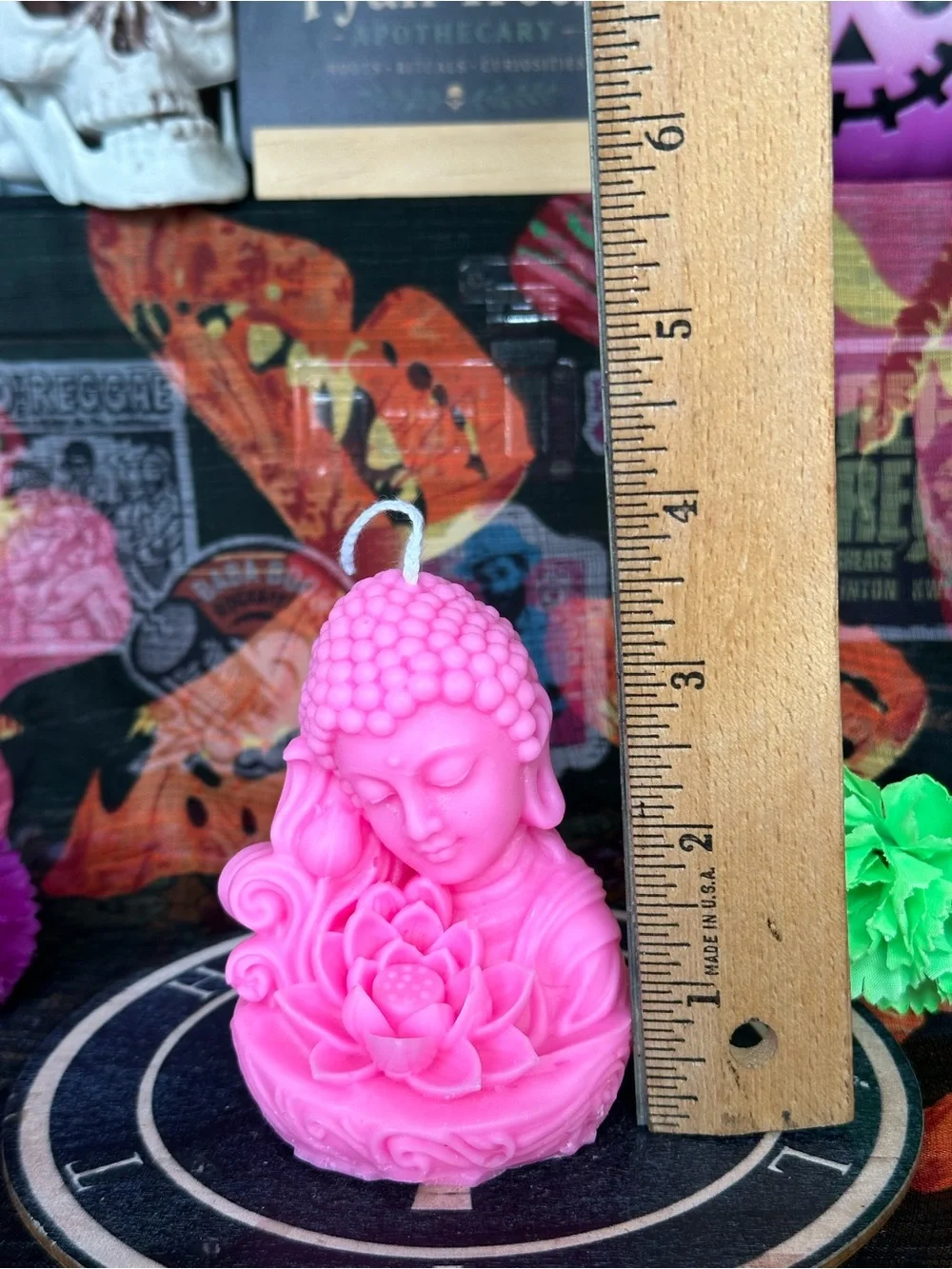Handmade Pink Buddha Lotus Candle – Spiritual Meditation Decor
